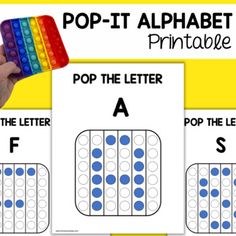 the pop it alphabet printable is shown