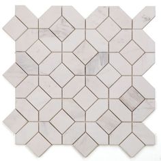 Elysium - Eclipse White 12 in. x 12 in. Marble Mosaic Fancy Tile, Thassos Marble, White Marble Mosaic, Pebble Tile, Hexagonal Mosaic, Ceramic Shop, Pebble Stone, Grout Color, Kitchen Wall Tiles