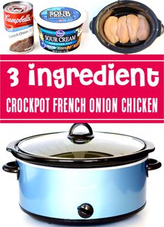 Crockpot French Onion Chicken Recipe Crockpot French Onion Chicken, Low Carb Chicken Recipes Easy, Slow Cooker Kip, Tartiflette Recipe, Chicken Crockpot Recipes Healthy, Chicken Crockpot Recipes Easy, French Onion Chicken, Easy Crockpot Chicken, Chicken Crockpot