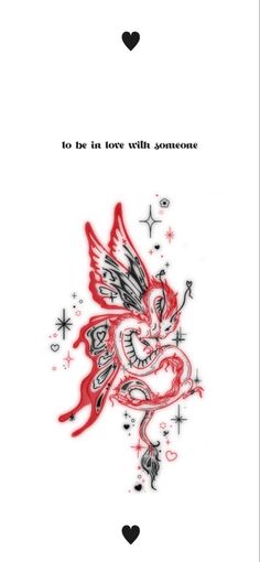 a card with an image of a dragon on it's back and the words, to be loved with someone