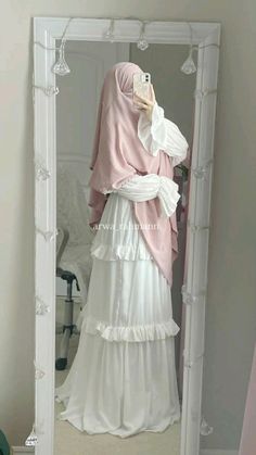 Sleeveless Dress Hijab Outfit, Kawaii Muslim Outfits, Coquette Muslim Outfit, Aesthetic Abaya Outfits, Coquette Abaya, Coquette Hijab Outfit, Cute Abayas, Hijabi Fashion Dress, Muslimah Fashion Outfits Dresses