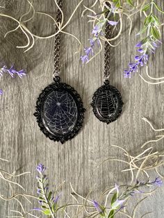 Spiderweb Necklace, Orb Weaver Spider, Orb Weaver, Real Spiders, Gothic Pendant, Black Velvet Choker, Gothic Victorian, Spider Webs, Goth Jewelry