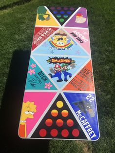 Hand painted DIY beer pong tableKermitStewieSpongebobCall her daddyFull sendPuke and rallyB*tch dont kill my vibeSuper smash bros Alcohol Calling Beer Pong Table, Spongebob Beer Pong Table, Spongebob Pong Table, Puke And Rally, Cool Beer Pong Tables, Drinking Table Painted, Alcohol Calling, Pong Table Painted College Ideas, Beer Pong Table Painted Ideas