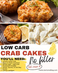 low carb crab cakes you'll need no filler and lemon wedges