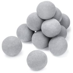 several gray balls on a white background