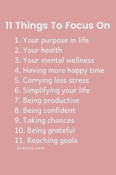 the 11 things to focus on your purpose in life