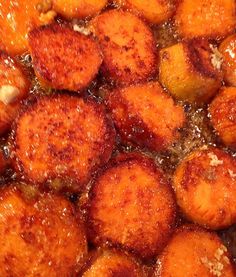 some fried food is cooking in a pan