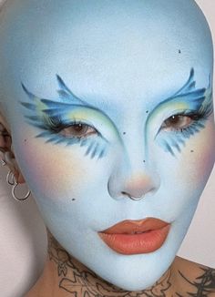 Creepy Angel Makeup, Scale Makeup, Fish Makeup, Dragon Makeup, Bird Makeup, Funky Makeup, Punk Makeup, Magical Makeup