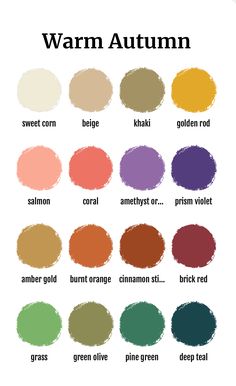 the color chart for warm autumn