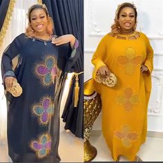 Dress Length 143cmBust 218cmWaist 200cmSleeve Length 50cm Plus Size Chiffon Dress, Dashiki Outfit, Gown Long Sleeve, African American Fashion, Ankara Style, Design Dresses, Party Gown, Stunning Outfits, African Design Dresses