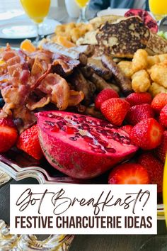 a plate full of food with the words best breakfast festive charcuterie ideas