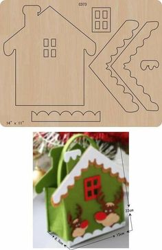 Valentines Day Gifts, Christmas Templates, Christmas House, Christmas Crafts For Kids, Christmas Gingerbread, Felt Christmas, Felt Ornaments