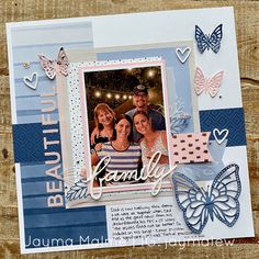 a scrapbook page with some pictures on it