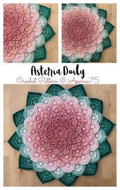 crocheted doily pattern with the words, asteria dolly on it