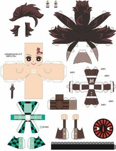 some paper dolls with different designs on them