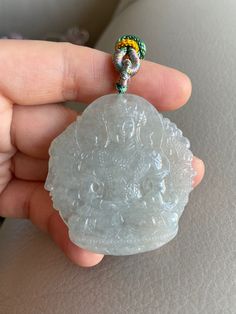 🌈 Guan Yin Jadeite Jade Pendant, Light Green 🌷 Untreated Natural Jadeite/ Grade A Jade 🌷 Certified : YES 🌷 Jade from Burma/ Myanmar 🌷 Dimensions : 50 x 48.4 x 6mm 🌷 Color : Light Green 🌷 Free standard shipping from Hong Kong with tracking provided 🌷 Take approximately 7-21 days to arrive worldwide ❤️ In Chinese Culture:  Young people wear jade pendant will have a prosperous life, attracts good luck and friendship  Old people wear jade pendant will have a healthy life & longevity as well Spiritual Jade Jewelry With Large Pendant, Oval Spiritual Carved Necklaces, Artisan Jade Jewelry For Meditation, Collectible Jade Pendant Necklaces, Guan Yin, Burma Myanmar, Jade Bangle, Gemstones Jewelry, Good Marriage