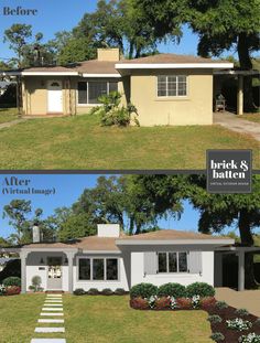 before and after photos of a house in florida