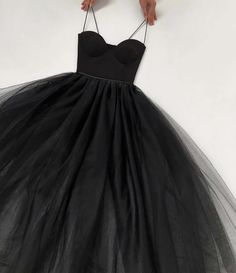 Black Formal Prom Dresses, Black Tulle Dress, Prom Dress Inspo, Ethereal Dress, Formal Prom Dresses, Spaghetti Strap Prom Dress, Stunning Prom Dresses, Black Formal, Fairytale Dress