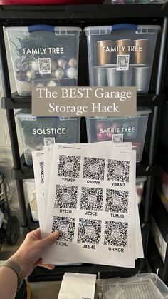 the best garage storage hacks for families to use in their homes and gardens, plus free printable qr code