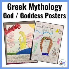 greek mythology and god / goddess posters for kids to use in their homeschool classroom