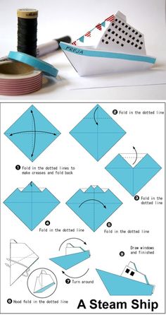 instructions to make an origami boat