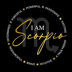 i am scopio logo on black background with gold lettering and stars in the middle