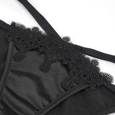 Sst010 Gothic Lace Halter Bikini Swimsuit Suit Black Party Bra With Contrast Lace, Black Bra With Contrast Lace For Party, Party String Bra With Lace Trim, Party Lace Trim String Bra, Fashion Now, Halter Neckline, Beach Dresses, Women Swimsuits, All Black Sneakers