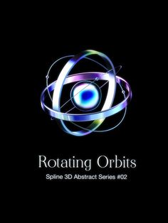 rotating orbs logo on a black background