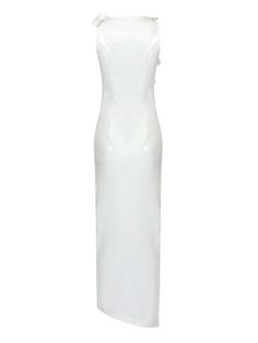 The Hecate Cutout Latex Split Maxi Dress is a bold fashion statement. It features an eye-catching cutout and is made of a luxe latex fabric that is sleek and will hug your curves. The split makes it incredibly easy to move around and the maxi length provides both coverage and a hint of drama. Material: 100% Latex Stretch Factor: Slight Stretch Clean: Hand wash cold Color may vary due to the lighting on images. The product images (without model) are the closest to the true color of the product Mo Latex Fabric, Online Stylist, Shapewear Tops, Elegant Attire, Split Maxi Dress, Jumpsuits And Romper, Feather Dress, Classic Cocktails, Embellished Dress