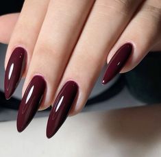 #nails Maroon Nails, Goth Nails, Grunge Nails, Red Nail Polish, Soft Nails, Red Nail, Girls Nails, Fire Nails