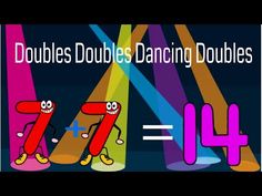 two cartoon figures with the words double doubles dancing doubles on them, and an image of three