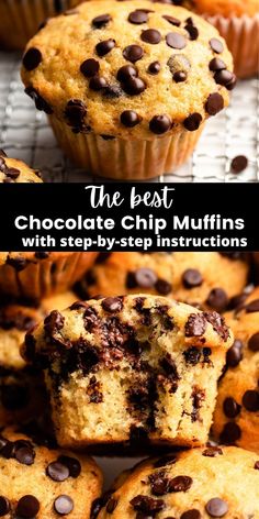 the best chocolate chip muffins with step by step instructions