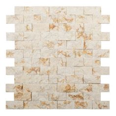 a white and brown marble tile wall