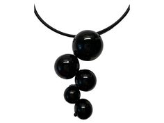 Add an elegant touch to your outfit with this large black pendant made of round balls of Murano glass. Handcrafted with precision and sophistication, this unique statement piece exudes style and charm. The deep black color of the glass adds a touch of mystery and allure, while the intricate design of the round balls showcases the artistry of the skilled artisan. Perfect for both casual and formal occasions, this pendant is sure to make a lasting impression. Elevate your jewelry collection with t Modern Black Necklace With Large Pendant, Black Round Necklace For Evening, Black Round Necklaces For Evening, Black Glass Bead Necklace, Modern Black Necklaces For Parties, Modern Black Necklace For Party, Modern Black Necklace For Evening, Modern Black Enamel Necklaces, Black Glass Necklaces