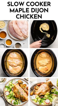 the steps to make slow cooker maple dijon chicken