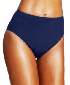 Miraclesuit High-Waist Tummy Control Bikini Bottoms - Blue 10 Elegant High-waist Swimwear, Fitted Blue Smoothing Swimwear, Fitted Blue Swimwear With Smoothing Feature, Elegant High-waist Fitted Swimwear, Elegant High Waist Fitted Swimwear, Elegant Fitted High-waist Swimwear, Elegant Fitted Bottoms For Poolside, Elegant Blue Seamless Swimwear, Elegant Solid Color High Waist Swimwear