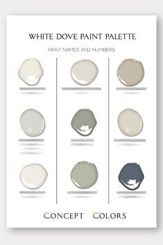 the different shades of paint that are used in this project, including white and gray