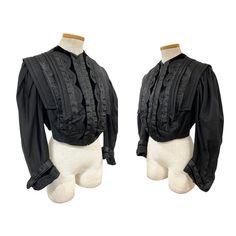 Victorian Style Fitted Tops For Formal Occasions, Victorian Style Formal Tops With Ruffles, Victorian Formal Tops With Ruffles, Fitted Vintage Costume Top, Victorian Fitted Blouse For Vintage Fashion, Vintage Long Sleeve Costume Top, Victorian Ruffled Tops For Formal Occasions, Vintage Fitted Top For Costumes, Victorian Long Sleeve Formal Blouse