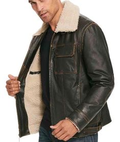 Handmade Men's Aviator Pilot RAF B3 Bomber Jacket - Shearling Faux Fur & Genuine Sheepskin Leather** This handcrafted Men's Aviator RAF B3 Bomber Jacket combines timeless style with modern functionality, making it an essential addition to your winter wardrobe. Designed with premium-grade genuine sheepskin leather and soft faux fur shearling, this jacket offers both warmth and luxury, perfect for cold weather and outdoor adventures. The jacket's sleek black exterior adds a bold, rugged appeal, while the soft inner shearling lining ensures maximum comfort. Featuring a classic bomber style inspired by aviators, it comes with an attached hoodie and a stylish shirt-style shearling collar with straps, adding both flair and protection from the elements.  **Key Features - **Material High-quality A Leather Jacket With Hood, Winter Parka, Aviator Jackets, Hooded Shirt, Line Jackets, Jacket Outfits, Gift For Him, Real Leather, Hooded Jacket