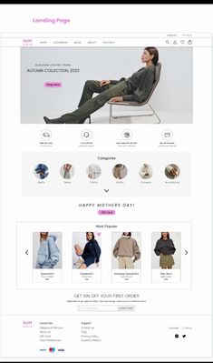 the landing page for an eco - friendly clothing store, with images of women's clothes