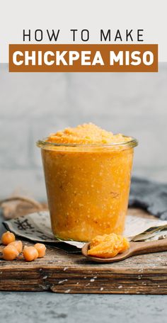 chickpea miso in a small glass bowl on top of a wooden board