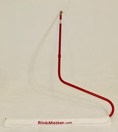 a red hockey stick with the word rinkmaster on it's side and a white background