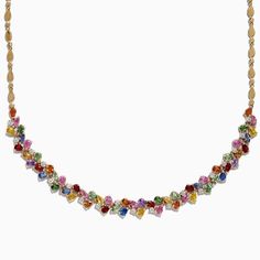 Effy Watercolors 14K Gold Multi Sapphire & Diamond Necklace, 12.94 TCW Sapphire Diamond Necklace, Sapphire Jewellery, Classic Pearl Necklace, Sea Stars, Multi Sapphire, Girly Accessories, Jewelry Lookbook, Trendy Necklaces, Signature Jewelry