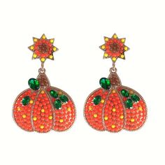 an image of pumpkin earrings on a white background