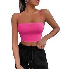 Zara Spaghetti Strap Ribbed Knit Tube Crop Cami Top Hot Pink Women's Size Medium Msrp: $29 Item Condition: New With Tags Brand: Zara Size: M Fits Fitted Color: Pink Spaghetti Strap Square Neck Ribbed Knit Crop Top Width 11'' Stretch Height 14'' Chic, Modest, Mature, Feminine, Girly, Barbiecore, Barbie, Hot Pink, Casual, Classic, Y2k, Preppy, Sexy 5 Star. Seller - 5.000+ Items Sold - Fast Shipping - Closets Of Influencers And Fashion Collectors- Shop With Confidence - Smoke-Free Clean Storage Env Black Going Out Tops, Zara Halter Top, Barbie Hot Pink, Cropped Cable Knit Sweater, Pink Spaghetti, Denim Corset Top, Mock Neck Crop Top, Leather Crop Top, Crop Cami Top