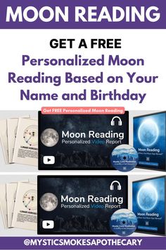 the moon reading flyer is shown with three books on it and one for each book