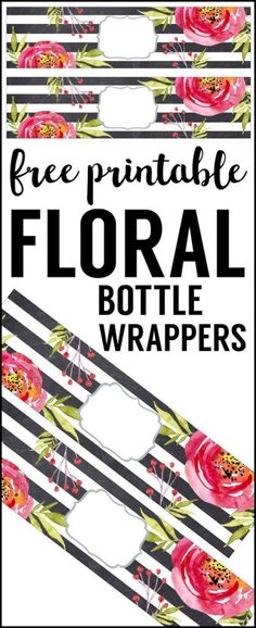 free printable floral bottle wrappers