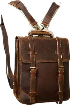 Vintage Brown Leather Backpack, Vintage Brown Backpack With Large Capacity, Brown Vintage Backpack With Leather Lining, Vintage Brown Leather Backpack With Pockets, Vintage Leather-backed Shoulder Backpack, Small Leather Backpack, Vintage Leather Backpack, Leather Backpack Purse, Designer Backpacks