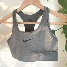 Nike Dry Fit Racer Back Sports Bra. Never Worn. Nike Fitted Activewear For Light Exercise, Fitted Nike Activewear For Light Exercise, Nike Gray Activewear For Sports Events, Nike Athletic Heather Activewear For Running, Nike Athleisure Activewear In Athletic Heather, Nike Gray Activewear For Workout, Fitted Nike Sporty Activewear, Nike Sporty Fitted Activewear, Nike Sportswear In Athletic Heather