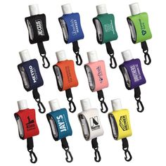 Cozy Clip 0.5 oz Hand Sanitizer is an antibacterial gel, 62% ethyl alcohol, with moisturizing beads of aloe and vitamin E that are citrus scented and has a soft neoprene case with a clip. FDA approved. Complies with FDA, Prop 65. 1.25" L x 0.875" W x 2.375" H Realtor Promotional Items, Tradeshow Giveaways, Trade Show Ideas, Antibacterial Gel, Promotional Ideas, Company Swag, Giveaway Ideas, Woodland House, Trade Show Giveaways